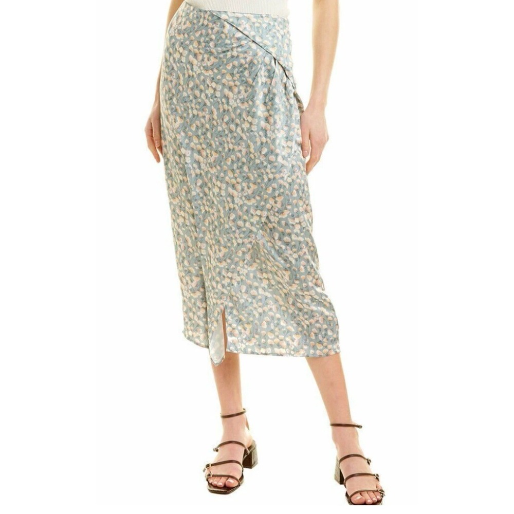 Vince BLUE FOG Women's Carnation Asymmetric Cascade Drape Skirt, US 20 MSRP $320